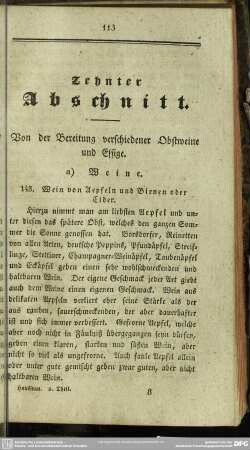 Zehnter Abschnitt. Von der Bereitung verschiedener Obstweine und Essige