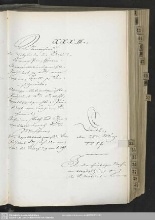 XXXIII., 28. März 1857