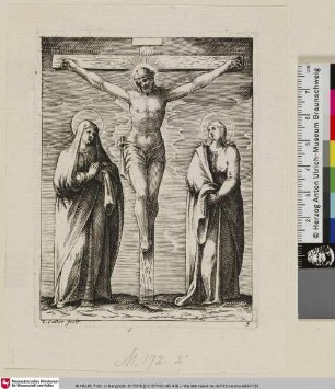 [Maria und Johannes unter dem Kreuz; La Vierge et Saint Jean pleurant le Rèdempteur]