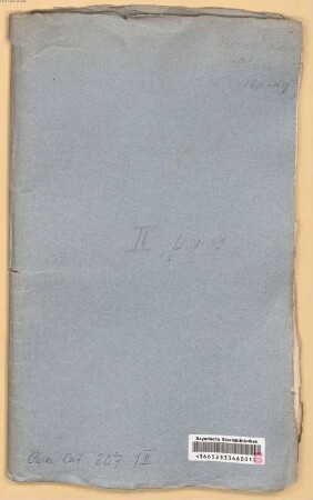 Bibliotheksakten - BSB Cbm Cat. 207(2