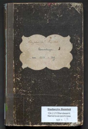 Namensverzeichnis zum Geburtenregister Lämershagen, Gräfinghagen, 1879 - 1905