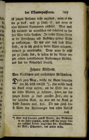 Zehnter Abschnitt. Von künstlichen und natürlichen Geschwüren.