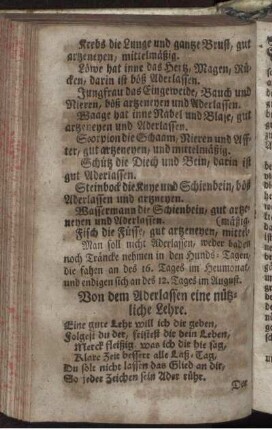 Von dem Aderlassen eine nützliche Lehre