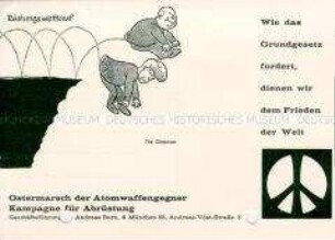 Postkarte zum Ostermarsch der Atomwaffengegner