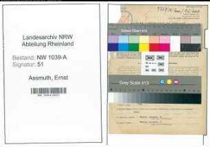 Entnazifizierung Ernst Assmuth , geb. 28.11.1898 (Stadtoberinspektor)
