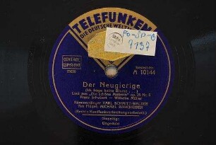 Der Neugierige (Ich frage keine Blüme...) : Lied aus "Die schöne Müllerin"; op. 25 Nr. 6 / Franz Schubert - Wilhelm Müller