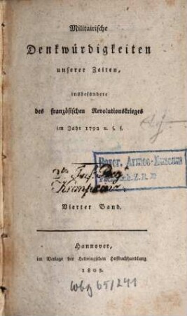 Neues militairisches Journal. 11 = St. 21/22. 1803