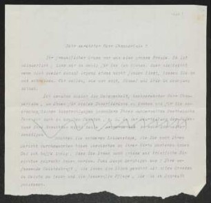 Brief von Gerhart Hauptmann an Houston Stewart Chamberlain