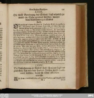 LXXIII. Die blosse Benennung des Sohns, daß nehmlich jemand ein Sohn genennet worden, machet keine Aufnehmung an Kindes statt.