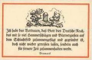 Postkarte mit Bismarck-Zitat