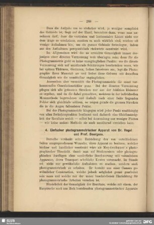 4. Einfacher photogrammetrischer Apparat von Dr. Vogel und Prof. Doergens
