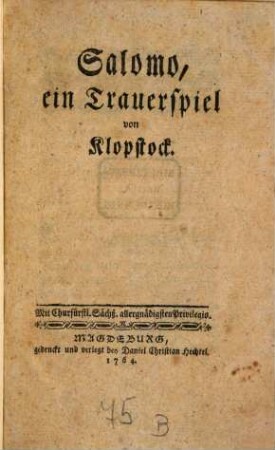 Salomo : ein Trauerspiel