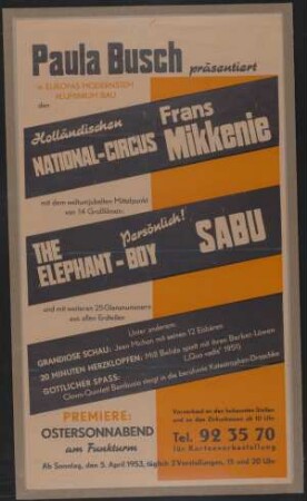 Circus Variete Busch, Berlin, 1930