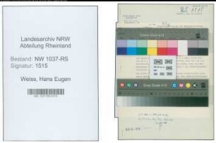 Entnazifizierung Hans Eugen Weiss , geb. 07.03.1909 (Studienrat)
