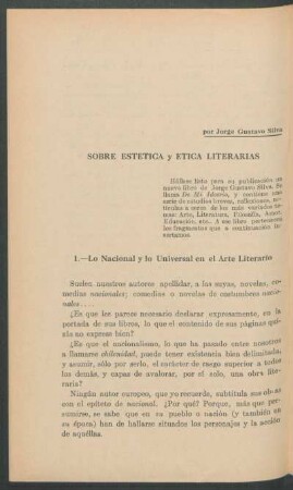 Sobre estética y ética literarias