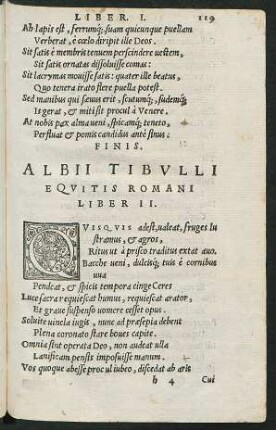 Albii Tibulli Equitis Romani Liber II.