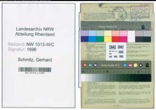 Entnazifizierung Gerhard Schmitz , geb. 20.09.1894 (Schlosser)
