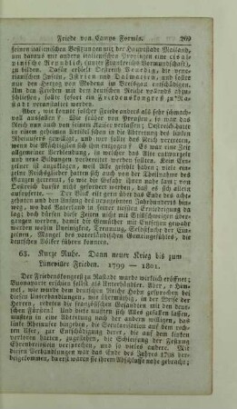63. Kurze Ruhe. Dann neuer Krieg bis zum Lüneviller Frieden. 1799 - 1801