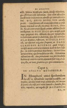 Caput 5. De Analysi Metaphorae