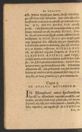 Caput 5. De Analysi Metaphorae