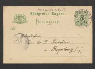 Brief von Georg Fischer an Hermann Poeverlein