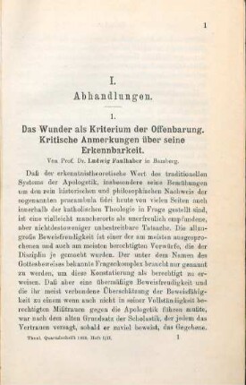 1-11 Das Wunder als Kriterium der Offenbarung