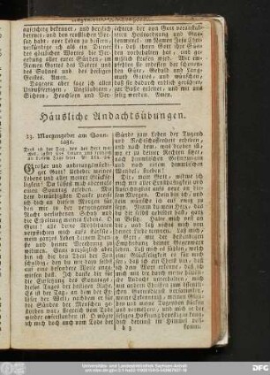 Häusliche Andachtsübungen.
