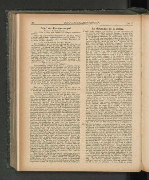 La chronique de la guerre.