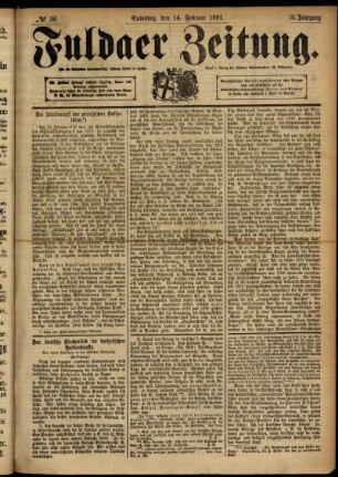 Ausgabe vom Samstag, den 14. Februar 1891.