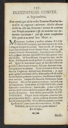 Eleutherius Confes. 6. Septembris