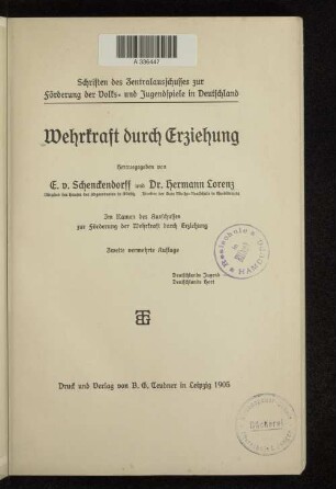 Wehrkraft durch Erziehung