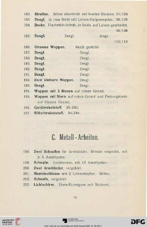 Metall-Arbeiten (Nr. 198-326)