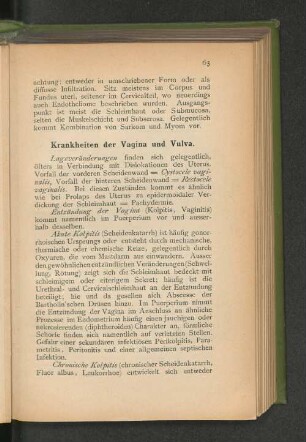 Krankheiten der Vagina und Vulva.