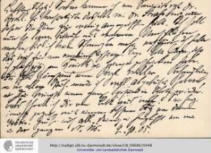 Postkarte vom 09.10.1905