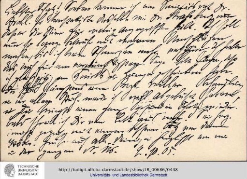 Postkarte vom 09.10.1905