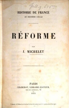 Histoire de France, 8. Réforme