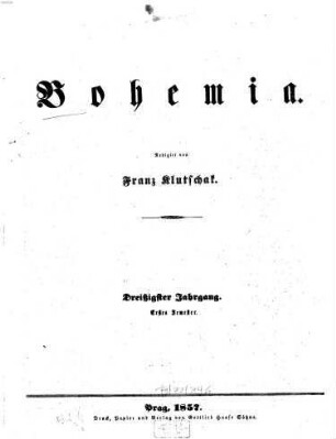 Bohemia : ein Unterhaltungsblatt, 1857,1 = Jg. 30