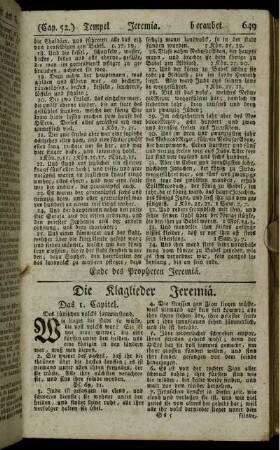 Die Klaglieder Jeremia. - Der Prophet Hesekiel.