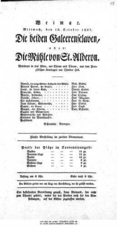 Die beiden Galeerensclaven, oder: Die Mühle von St. Alderon