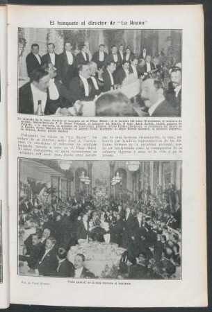 El banquete al director de "La Razón"