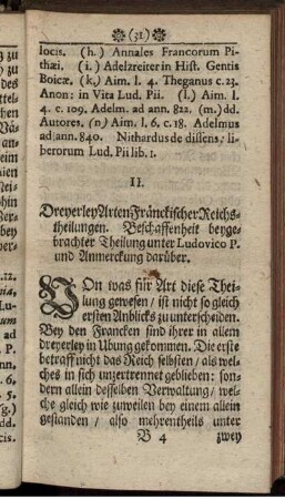 II. Dreyerley Arten Fränckischer Reichstheilungen ...