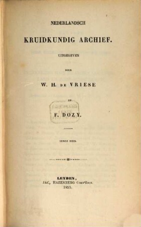 Nederlands kruidkundig archief : verslagen en mededeelingen der Nederlandsche Botanische Vereeniging. 3. 1855