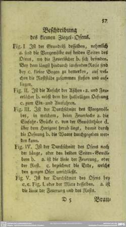 Beschreibung des kleinen Ziegel-Ofens