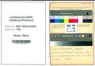 Entnazifizierung Marie Beyer, geb. 06.04.1893 ()