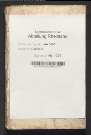 Verhandlungen des Landtags 1771 Februar-März zu Bonn (mit Verzeichnis der Einberufenen); Protokollauszug des 1771 Mai zu Recklinghausen gehaltenen vestischen Landtags