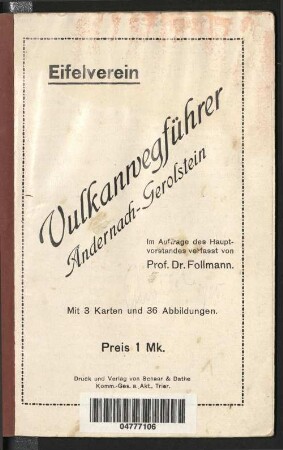Vulkanwegführer Andernach - Gerolstein