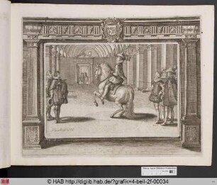 [König Ludwig XIII beim Dressurreiten]