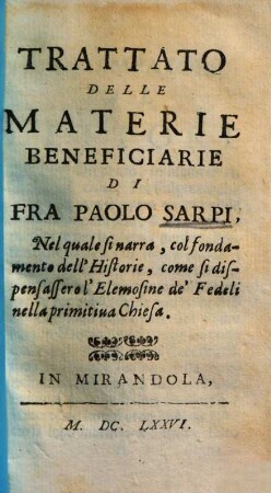 Trattato delle materie beneficiarie