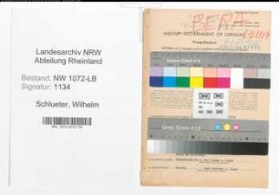 Entnazifizierung Wilhelm Schlueter , geb. 08.04.1912 (Lehrer)