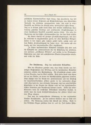 Der Umschwung. Sieg des nationalen Gedankens